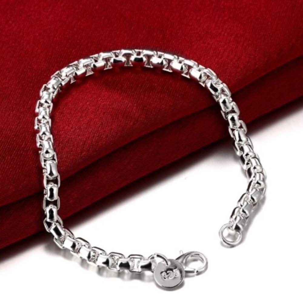 COPY - 925 Sterling Elegant Silver plated Chain Bracelet unisex 7”